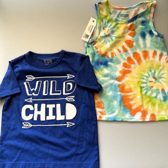 TIE DYE AND WILD CHILD BOYS SHIRTS 3T - Picture 1 of 8